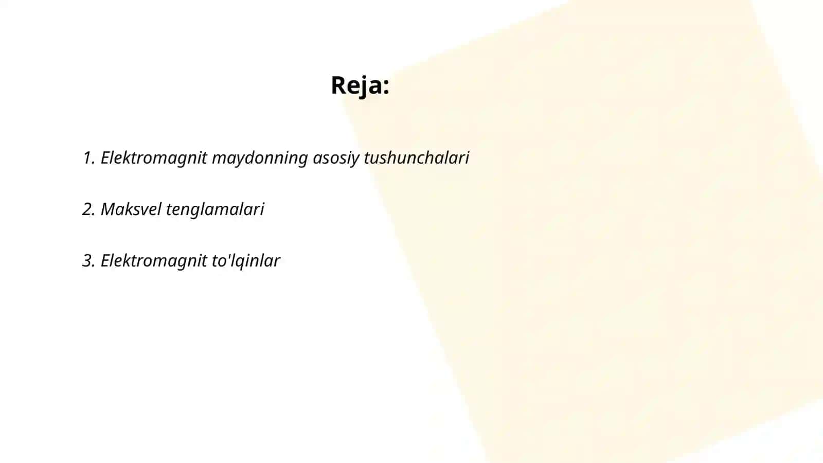 Boʻshliqda elektromagnit maydon 2