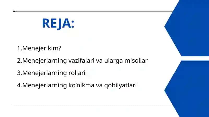 MENEJERLARNING VAZIFALARI 2