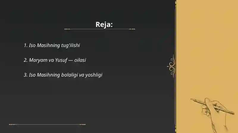 Iso Masih hayotiga doir maʼlumotlar 2