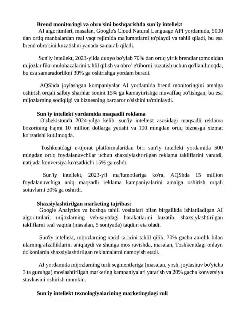 Sun'iy intellekt texnologiyalarining ro'li 2