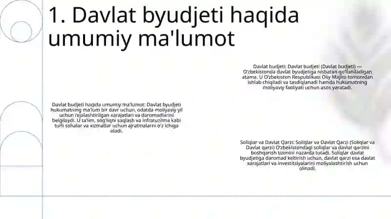 Davlat Budjeti, Soliqlar Va Davlat Qarzi 2
