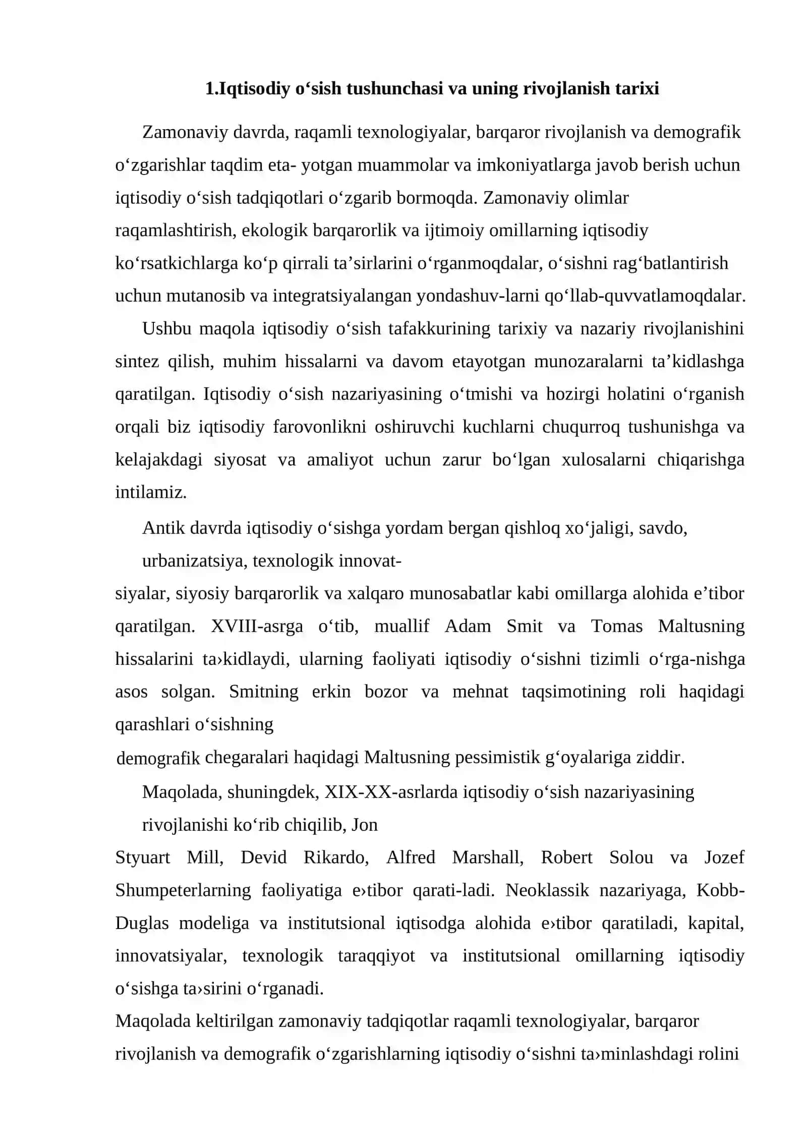 Iqtisodiy o‘sish va rivojlanish tushunchasi 2