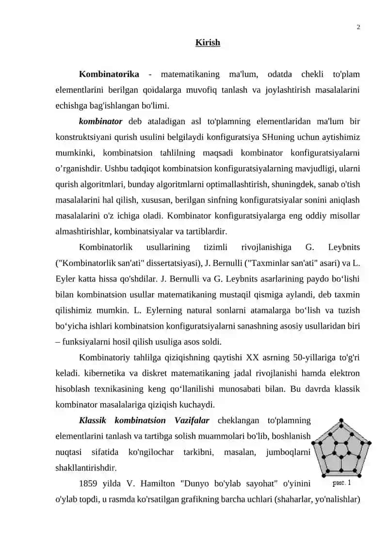 Kommivoyajer masalasini hal qilish usullari 2