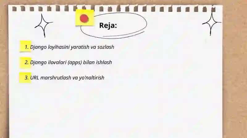 Pythonda Django kutubxonasi bilan ishlash 2