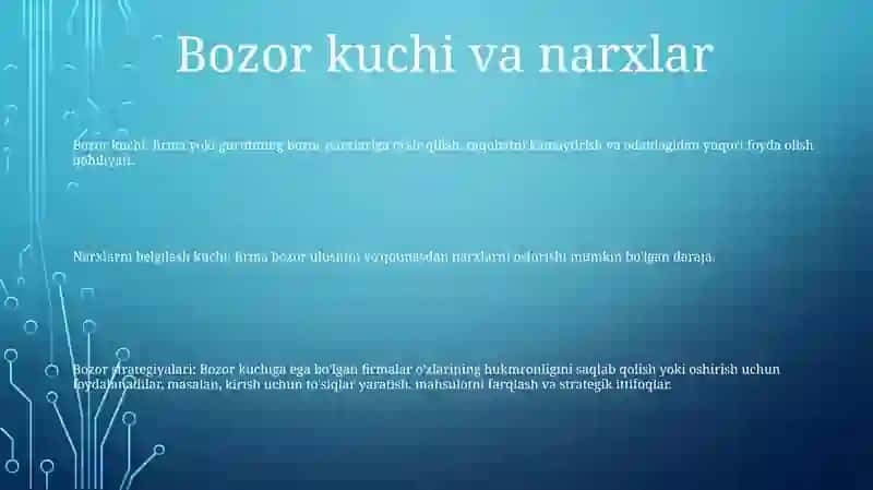 Bozor Hokimiyati Sharoitida Narx Belgilash Tamoyillari 2