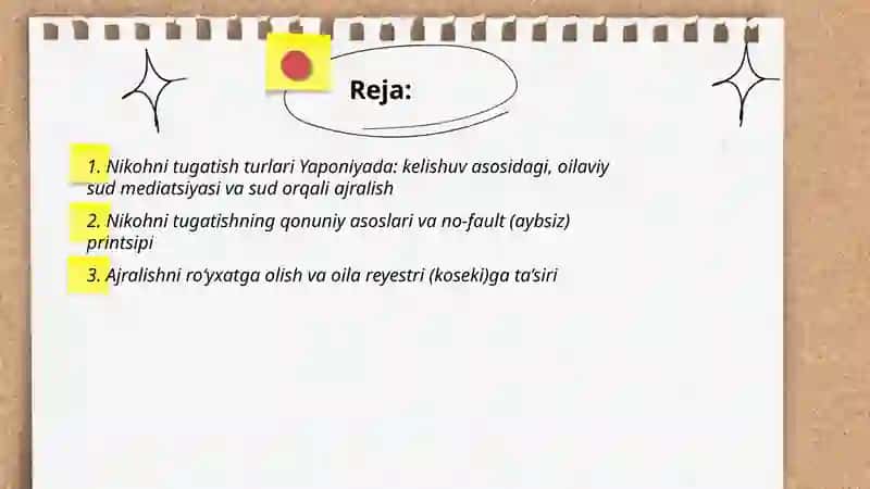 Yaponiyada nikoh tugatilishi va uning huquqiy oqibatlari 2