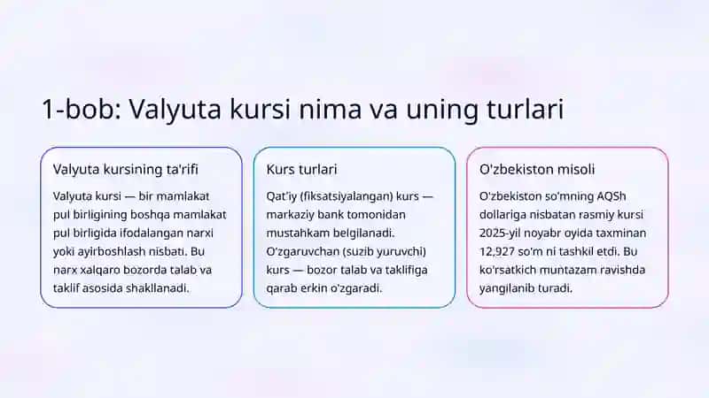 Valyuta kursi shakllanishi va uning oqibatlari 2