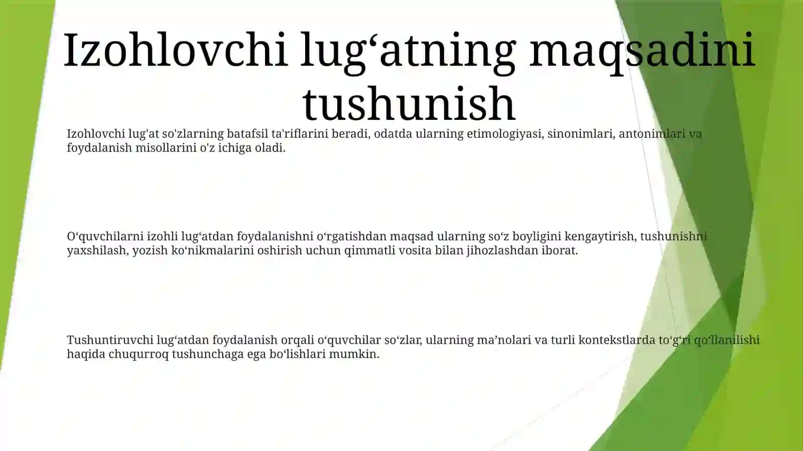 O'quvchilarni izohli lug'atdan foydalanishni o'rgatish 2