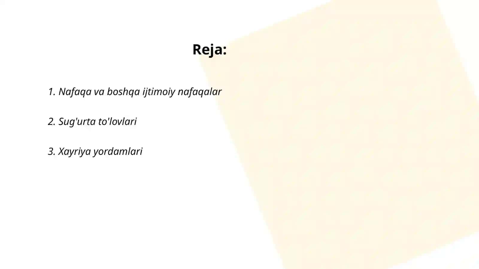 Nafaqa va boshqa ijtimoiy nafaqalar 2
