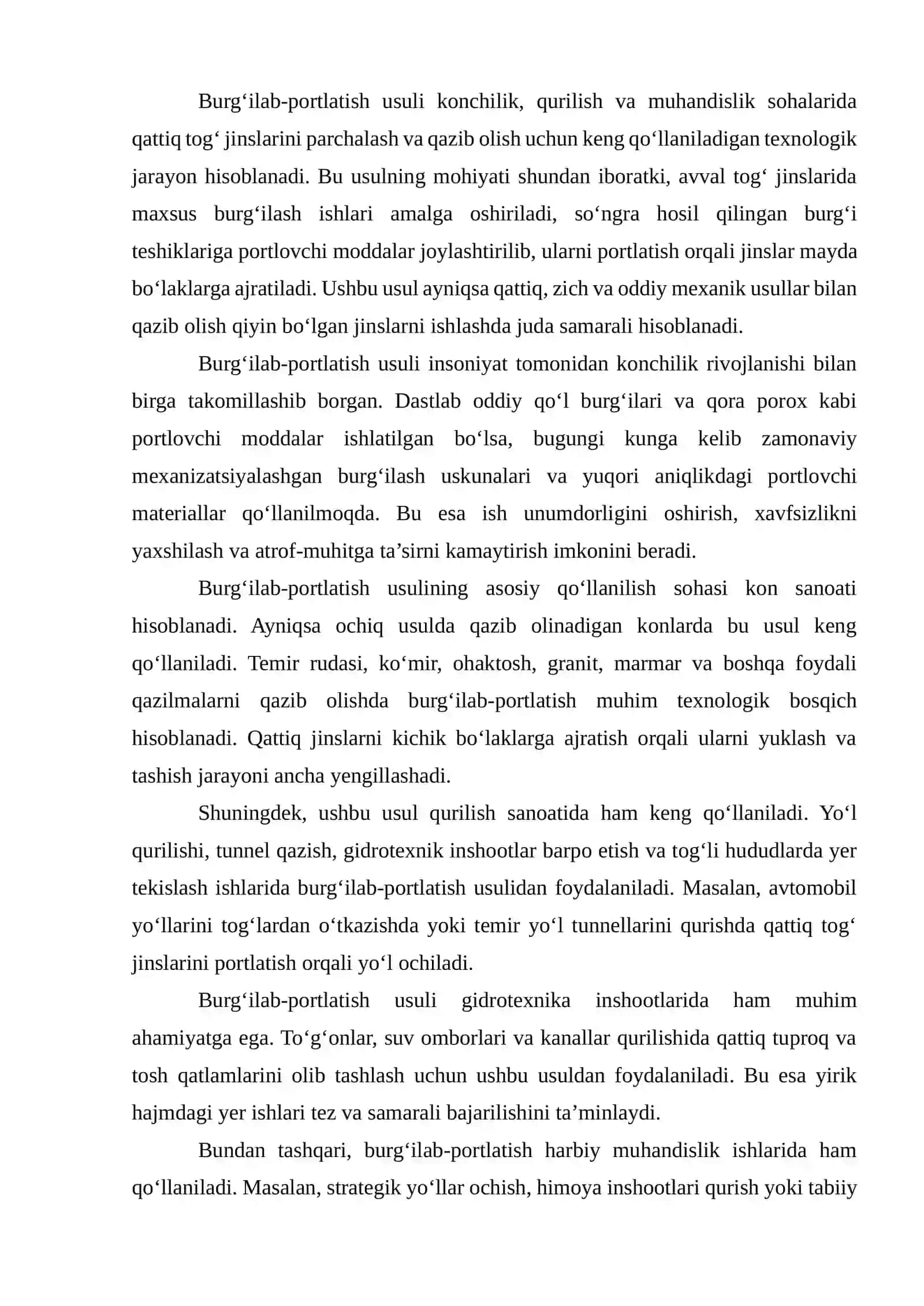 Burg‘ilab-portlatish usuli: bosqichlari va asbob-uskunalar 2