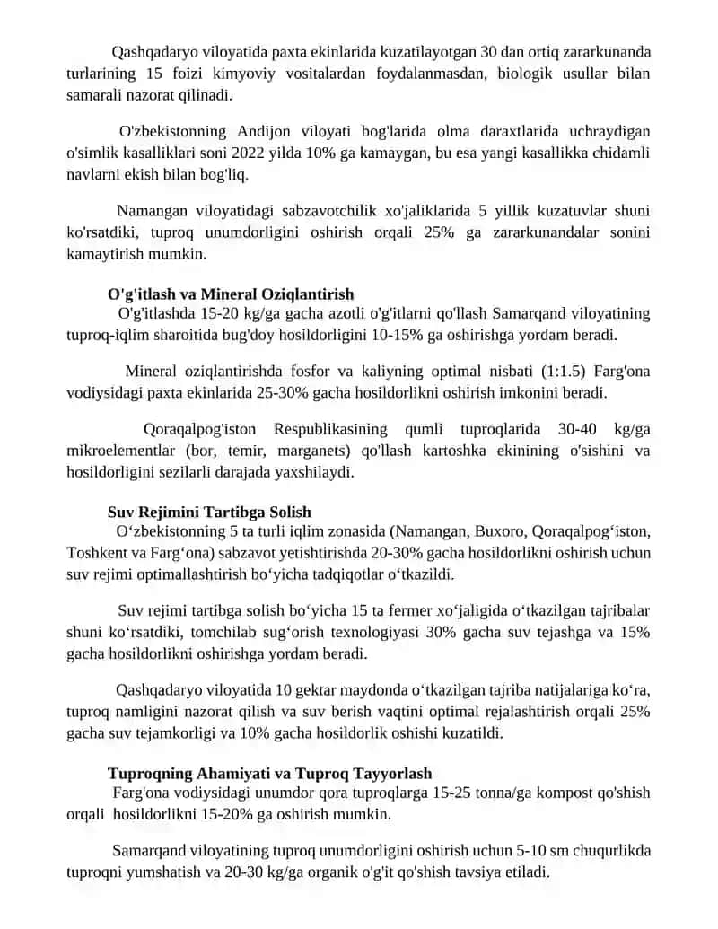 Õsimliklarni turli muhit sharoitiga õstirib õrganamiz va õz tavsiyalarimizni beramiz 2