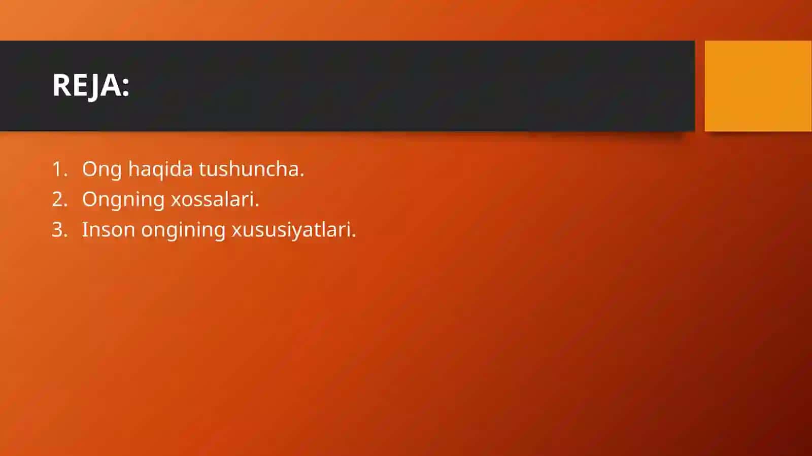 Ong haqida tushuncha va uning xossalari 2