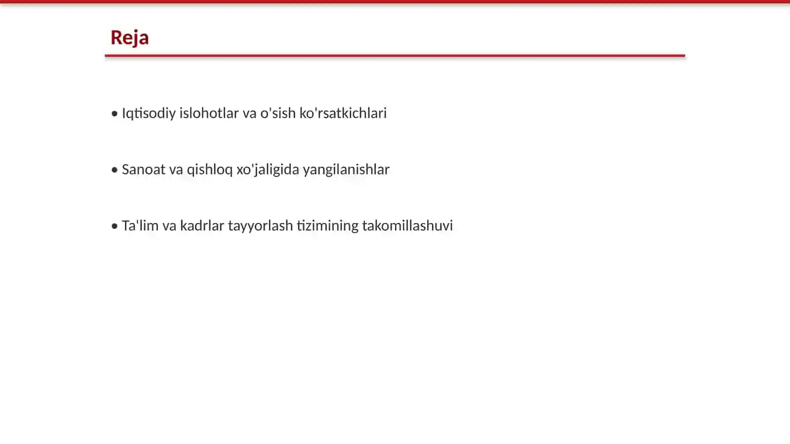 Iqtisodiy islohotlar va o'sish ko'rsatkichlari 2