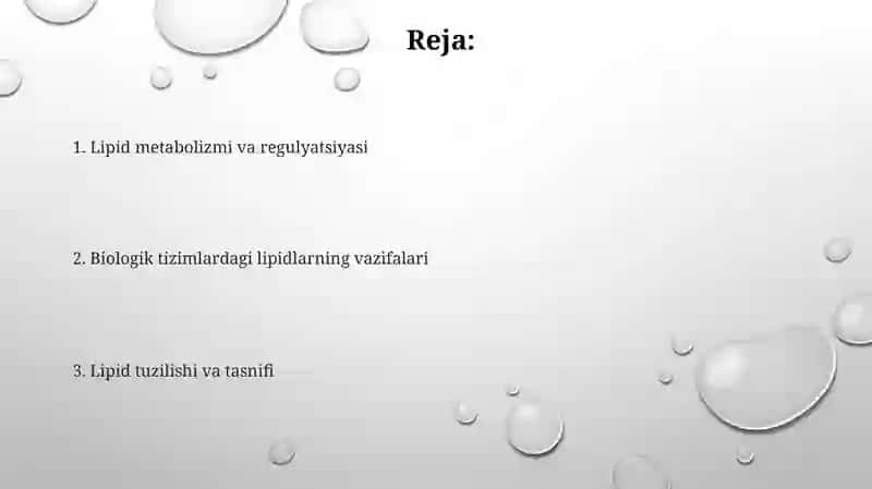 Lipidlarning tuzilishi, funksiyasi va metabolizmi 2