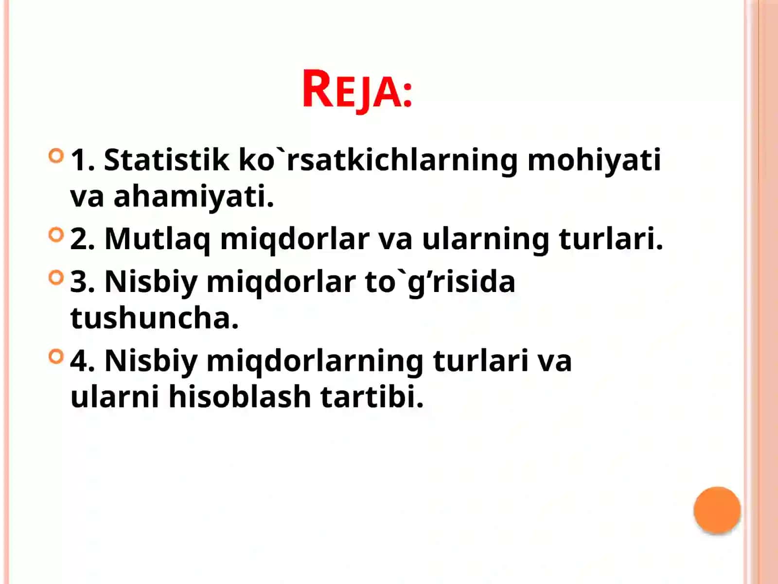 Tasviriy statistika ko’rsatkichlari 2