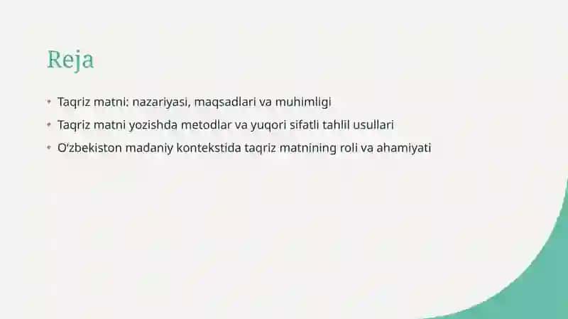 Taqriz matni 2