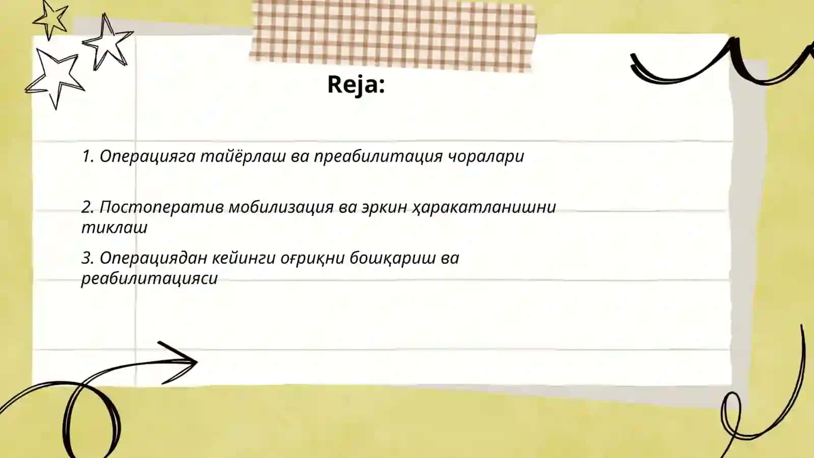 Хирургик касалликларда реалбитатсия 2