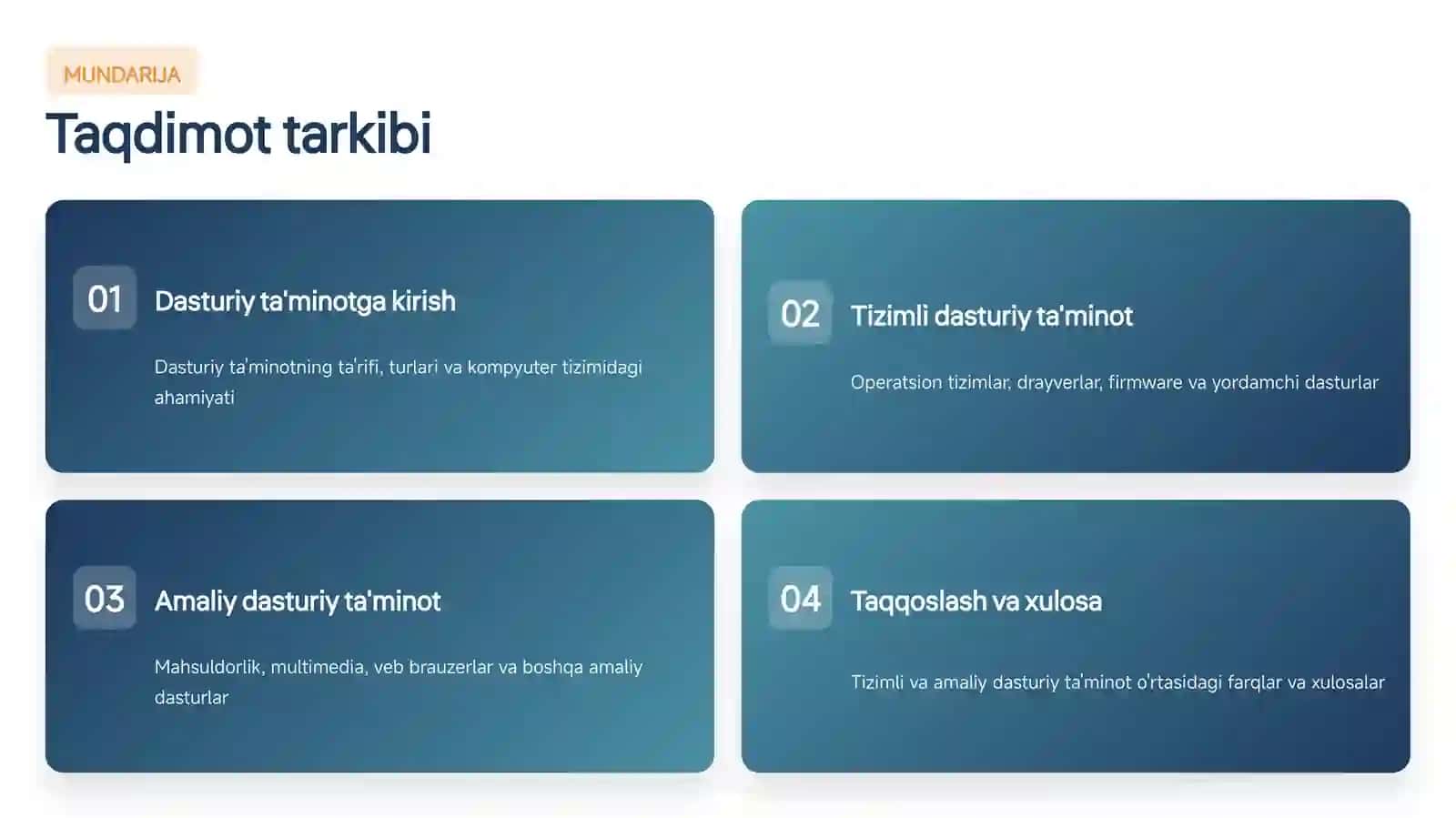 KOMPYUTER DASTURIY TA'MINOTI 2