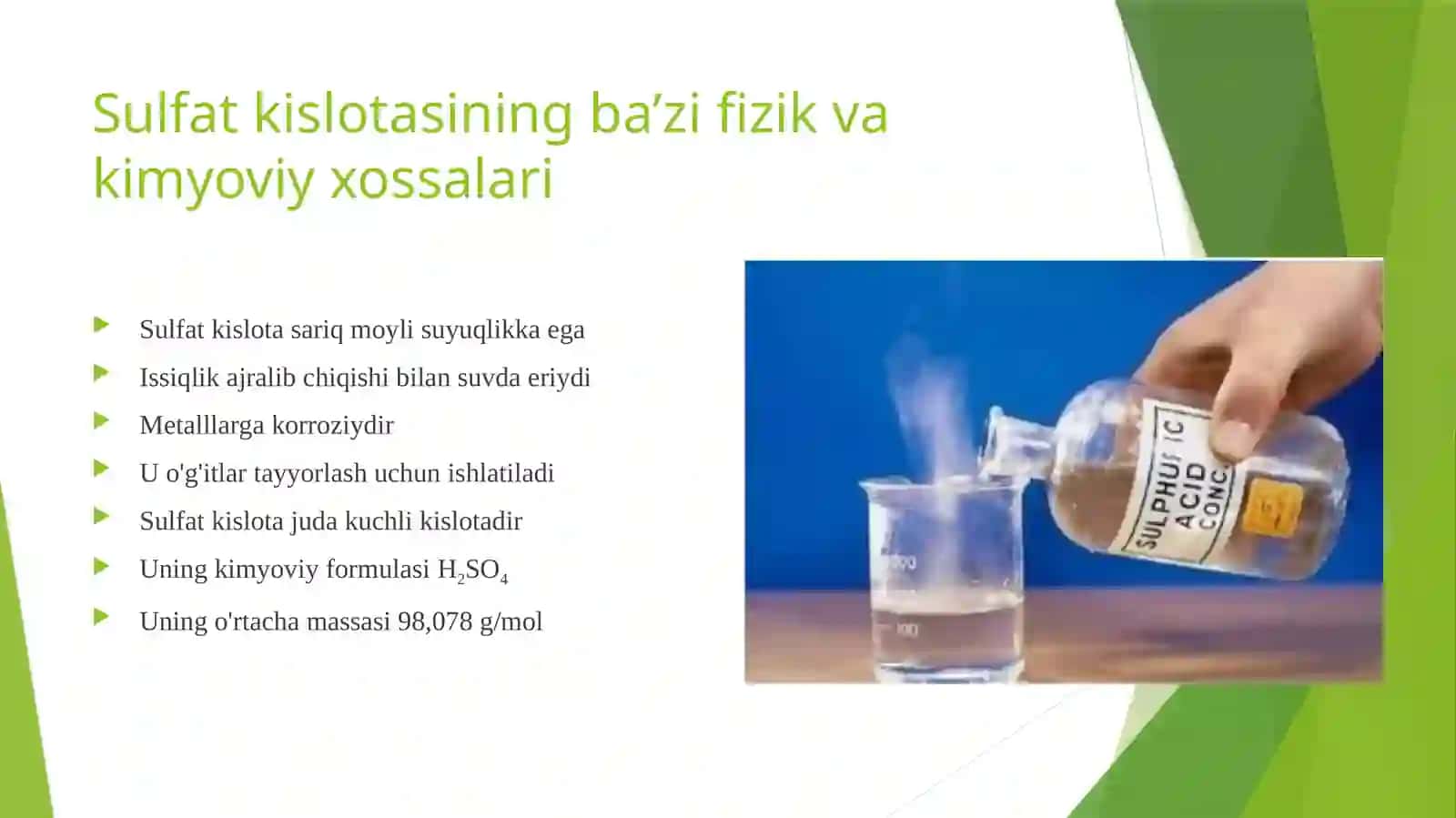 Kontakt usulida sulfat kislotasi ishlab chiqarish texnologiyasi 2