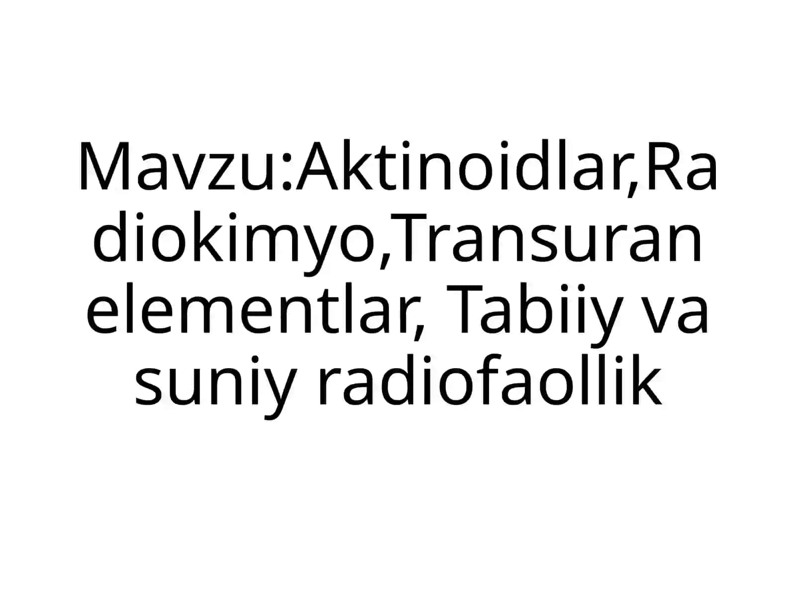 Aktinoidlar 2