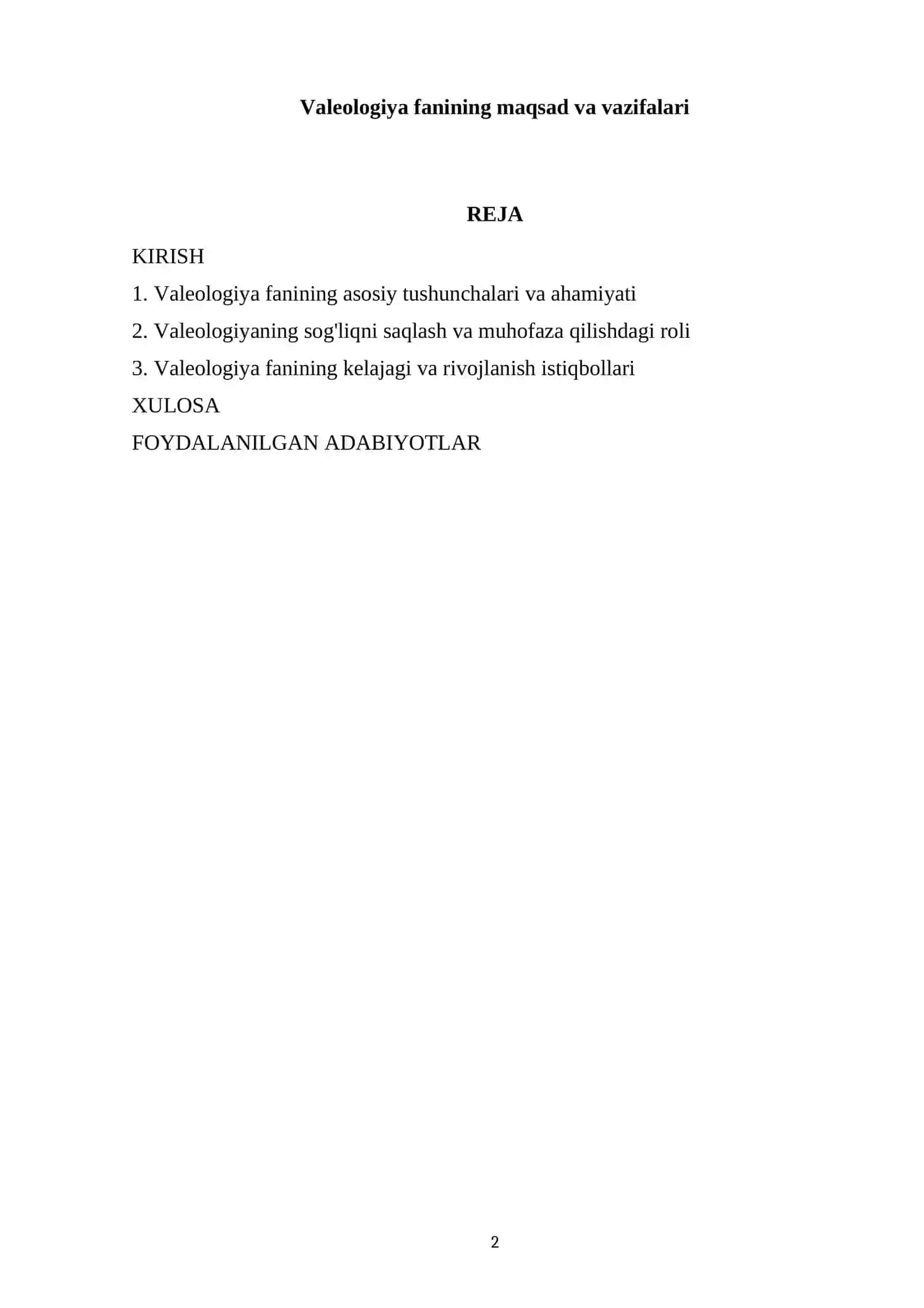 Valeologiya fanining maqsad va vazifalari 2