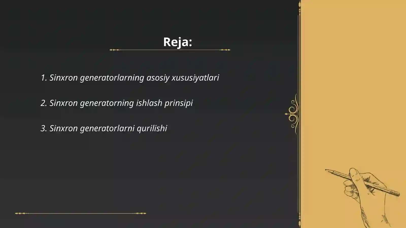 Sinxron generatorlarning tavsiflari 2