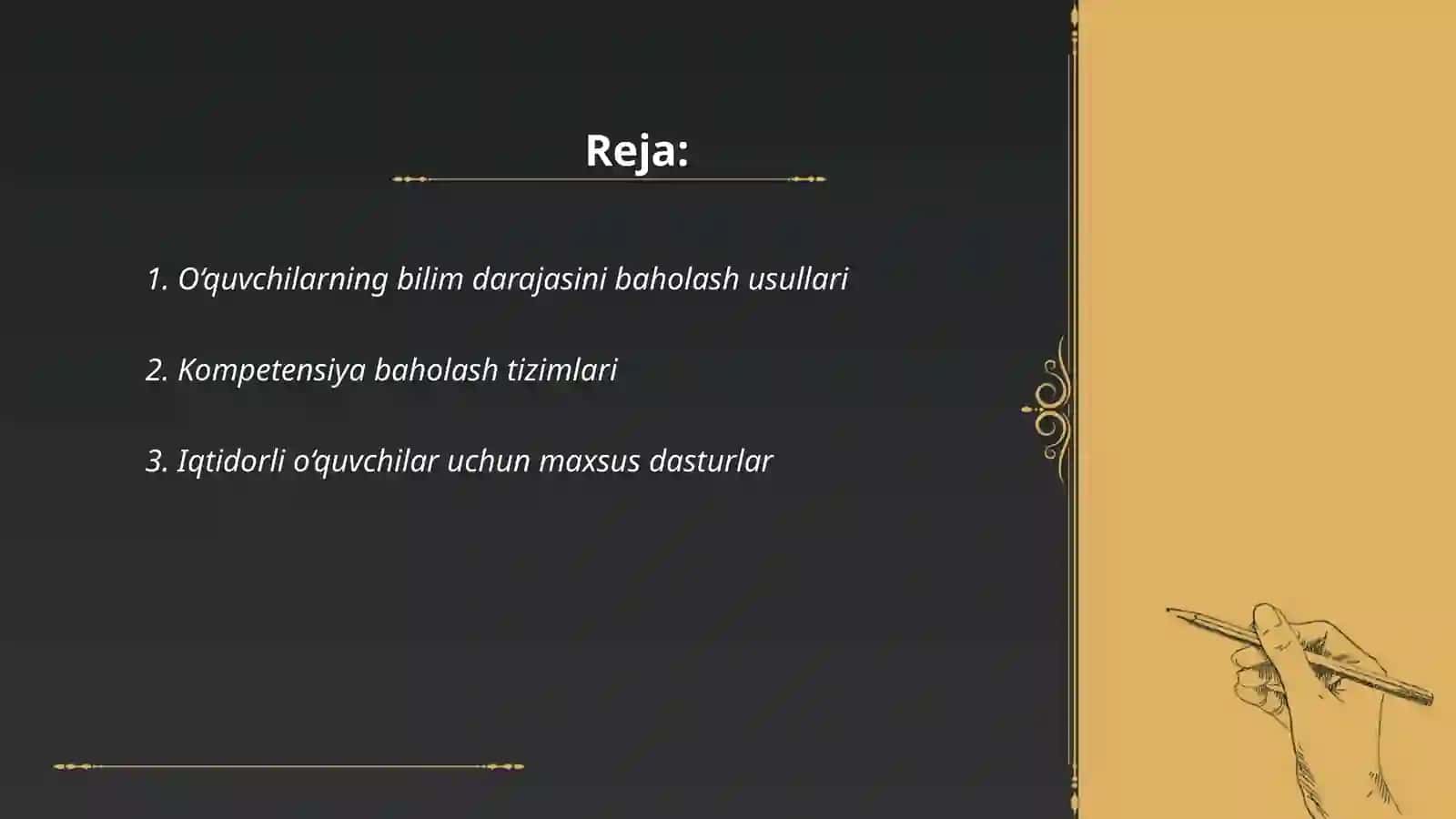 O‘quvchilarning bilim, koʻnikma va malakalarini tashxis etish. Iqtidorli oʼquvchilarni oʼqitish 2