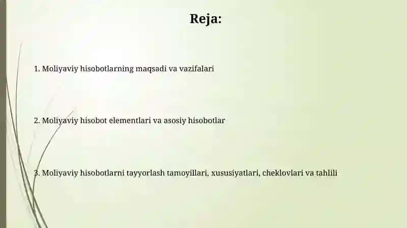 Moliyaviy hisobotlarning magsadi va vazifalari 2