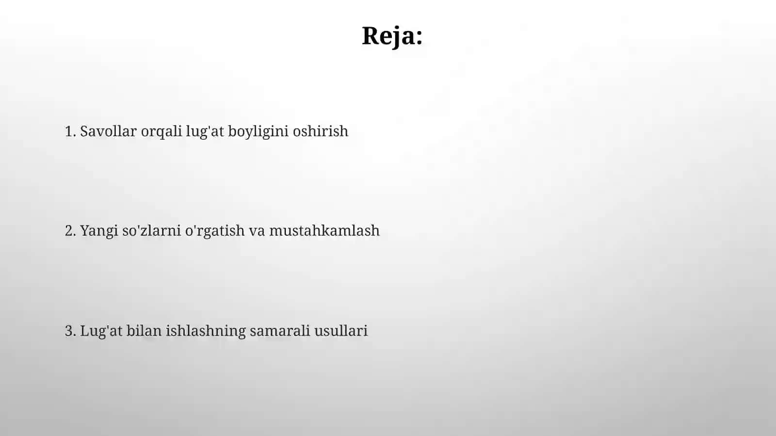 Savod o'rgatish darslarida lug'at ustida ishlash 2