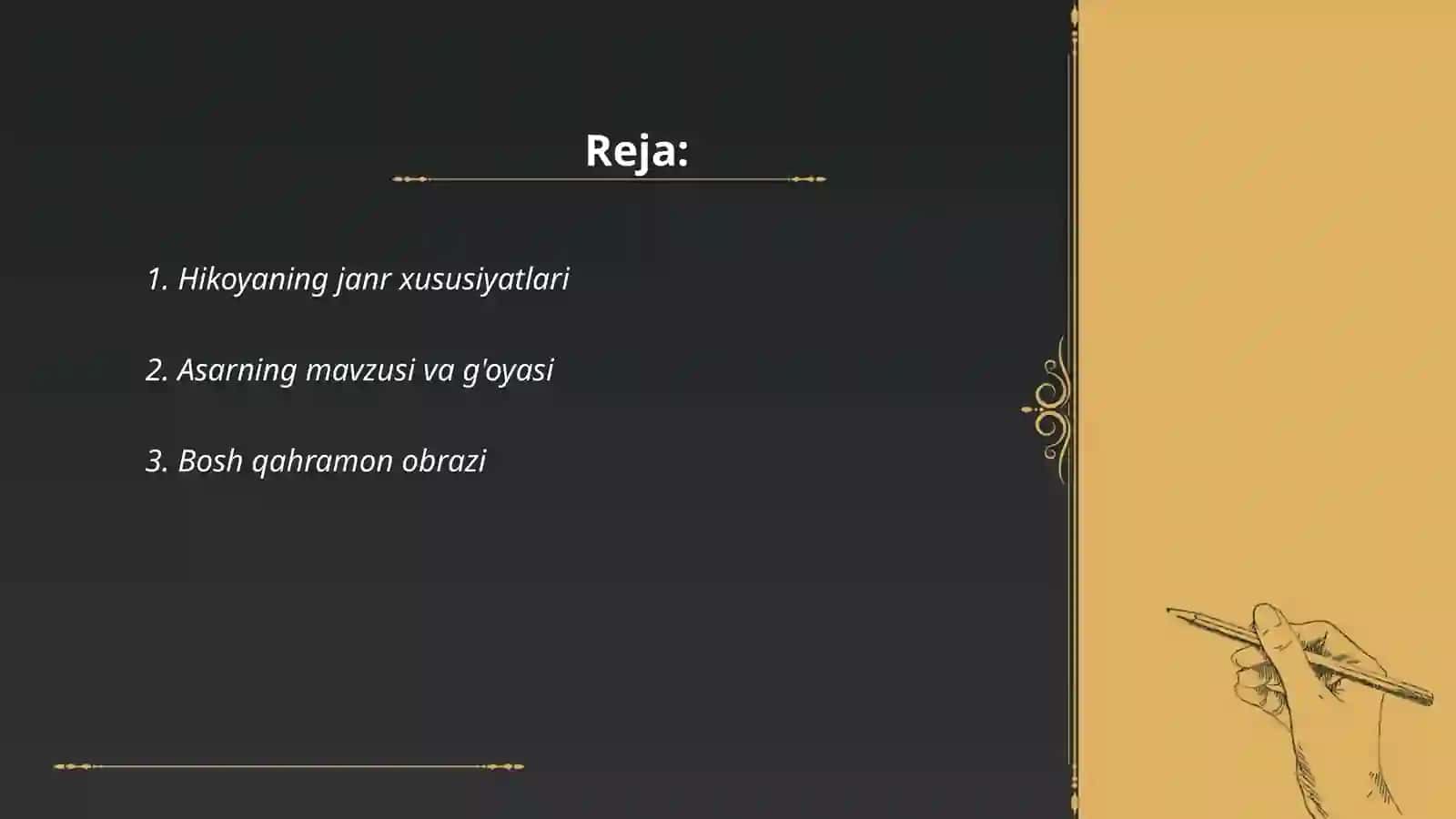 Mening o'g'rigina bolam hikoyasi tahlili 2