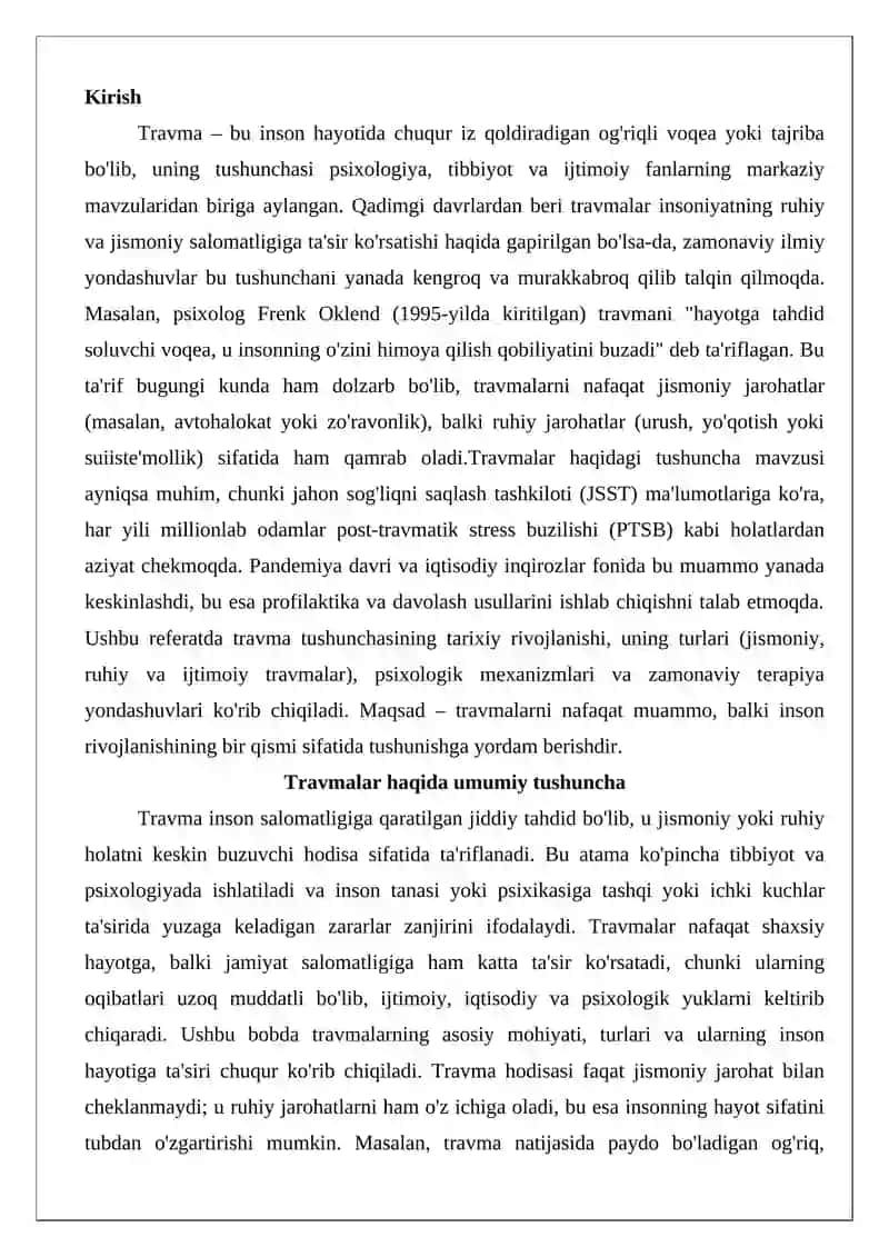 Travmalar haqida tushuncha 2