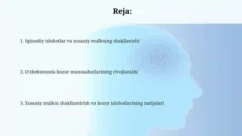 Iqtisodiy islohotlar va xususiy mulkning shakllanishi 2