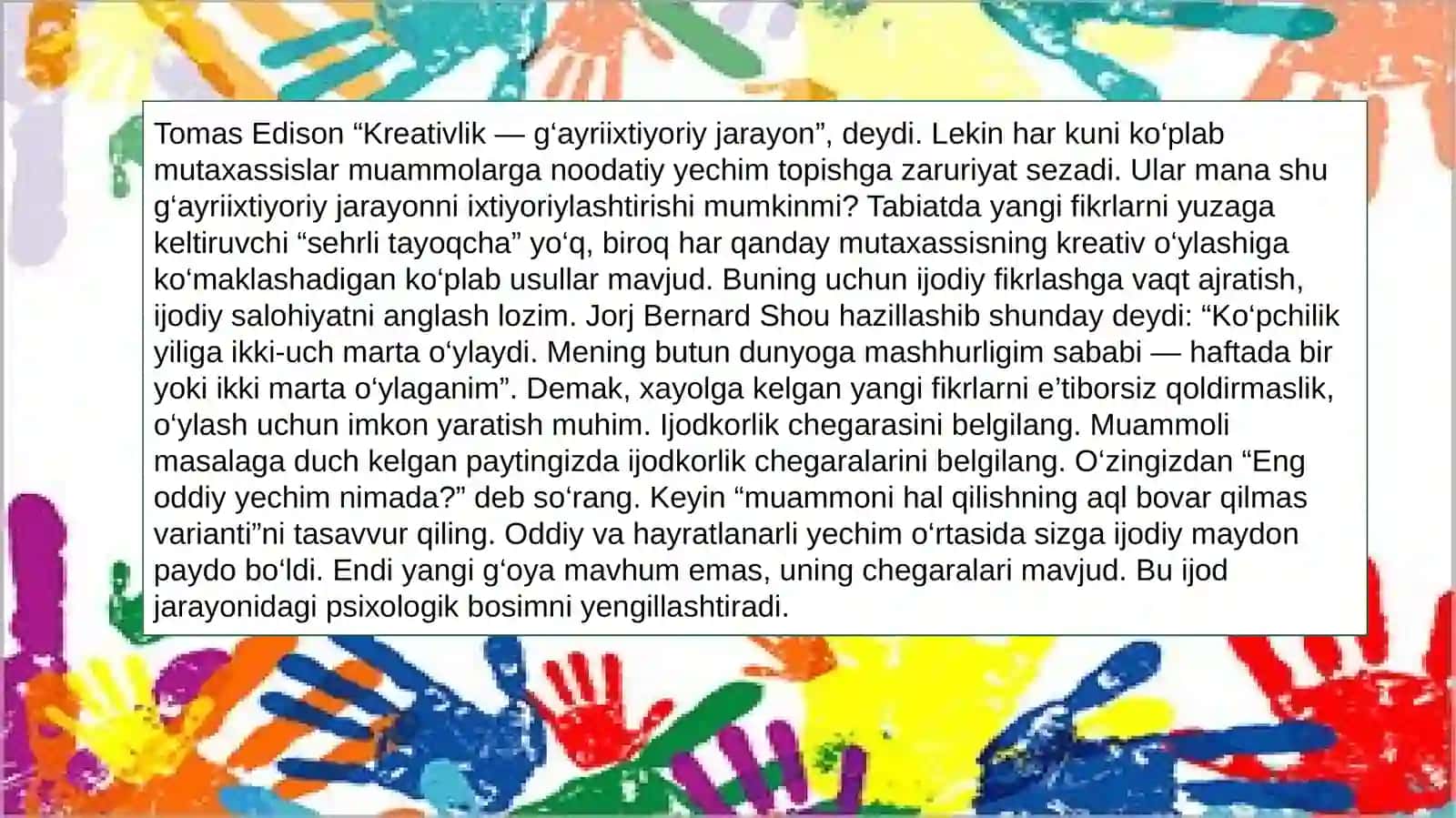 Boshlang’ich sinf o'quvchilarda kreativlikni shakllantirish mazmuni va usullari 2