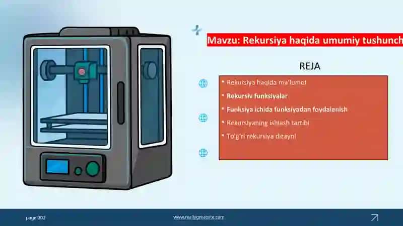 Rekursiya haqida tushuncha 2