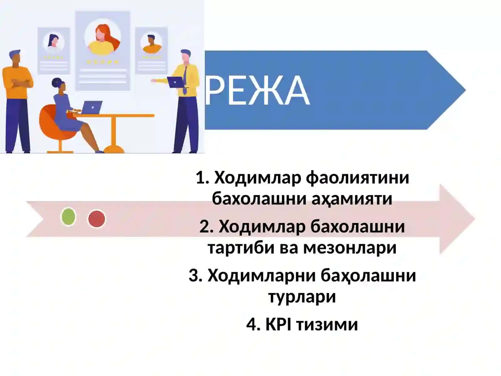 Ходимлар фаолият самарадорлигини баҳолаш: ИНСОН РЕСУРСЛАРНИ БОШҚАРИШ (HRM) 2