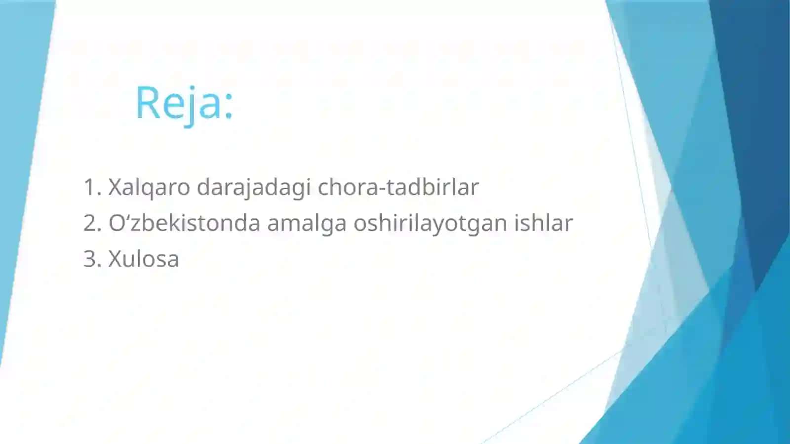Xalqaro xaridlar va O'zbekistonda amalga oshirilayotgan ishlar 2
