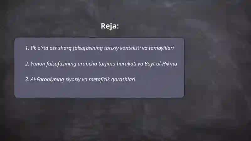 Ilk oʻrta asr sharq falsafasi va uygʻonish davri 2