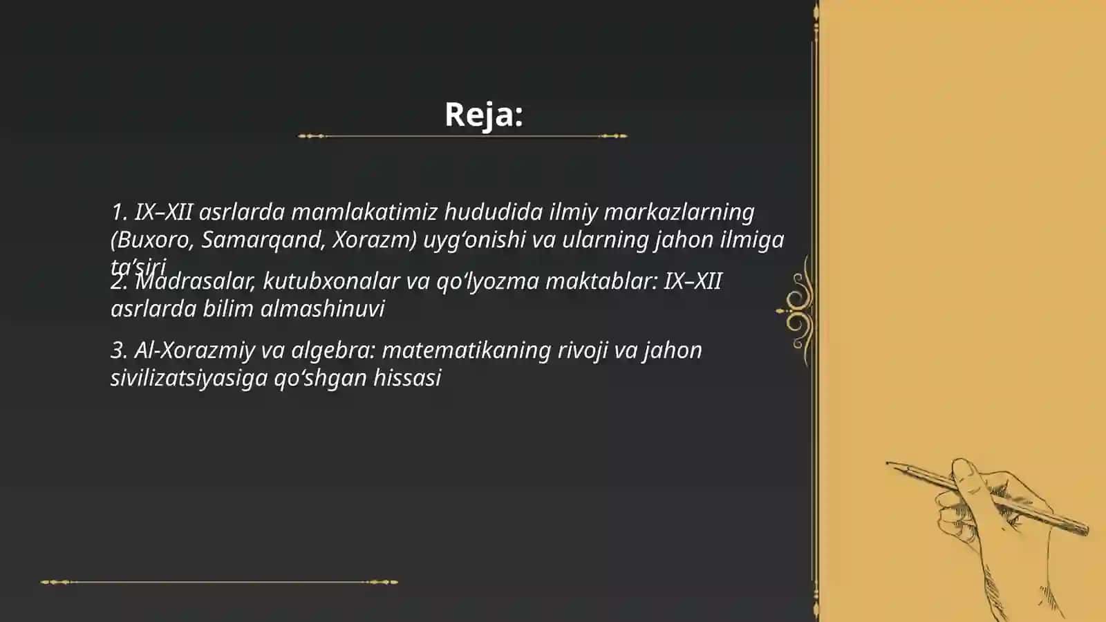 Buyuk allomalarning jahon sivilizatsiyasiga qoʼshilgan 2