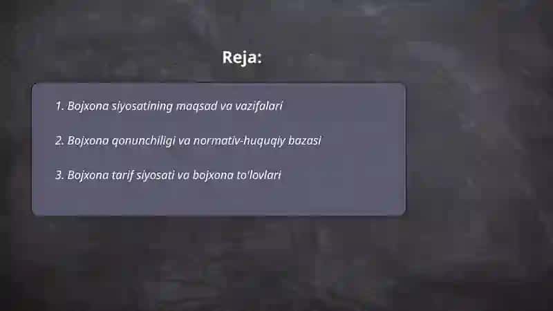 Bojxona siyosati 2