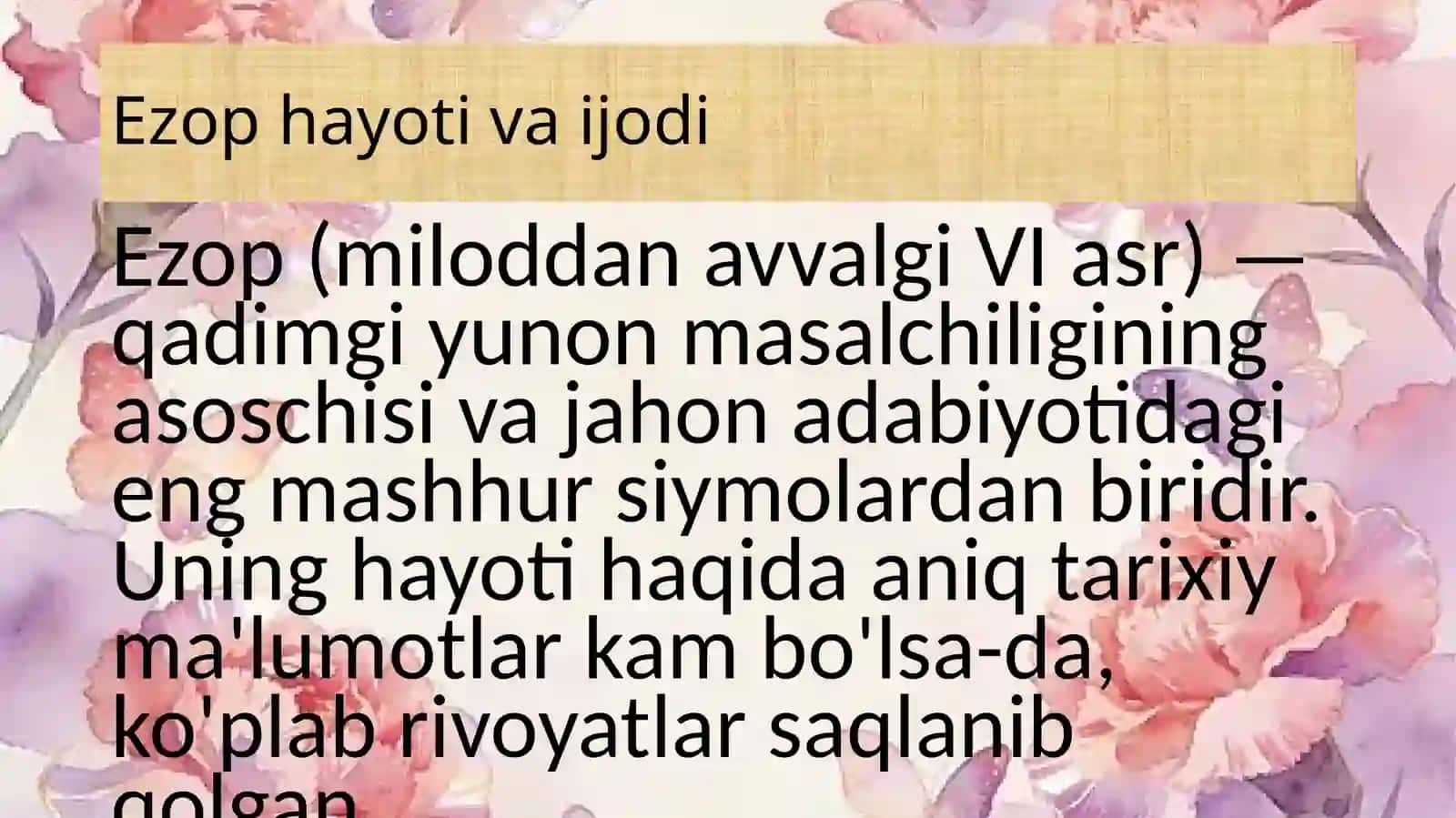 Ezop masallari 2