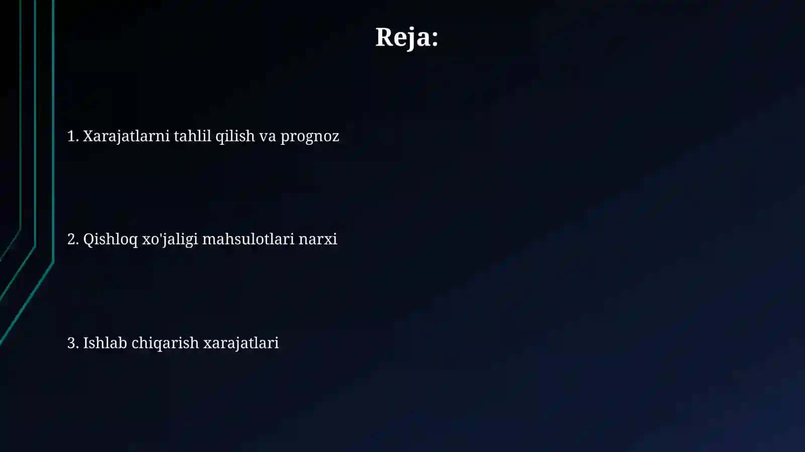 Ishlab chiqarish xarajatlari va qishloq xo'jaligi mahsulotlari tannarxi 2