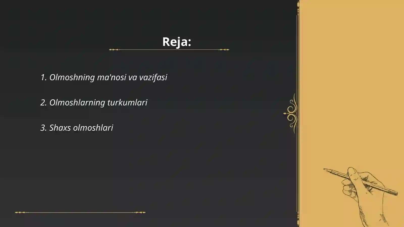 Olmoshning xususiyatlari va turlari 2
