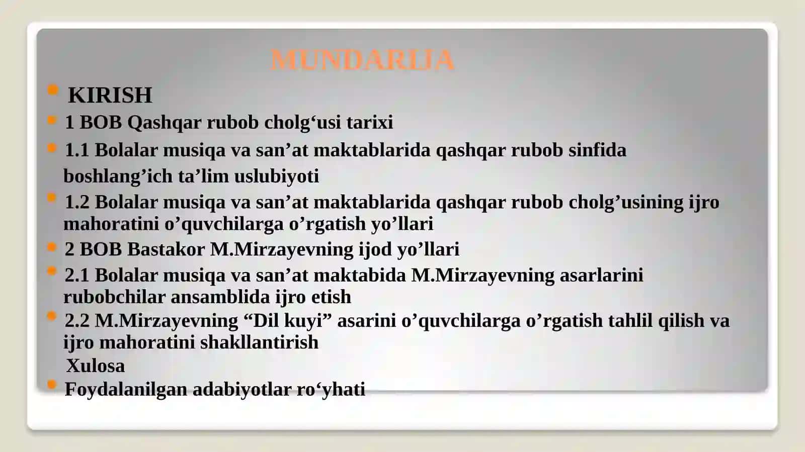Bolalar musiqa va san’at maktabi o‘quvchilariga []ning “Dil kuyi” asarini qashqar rubobida o‘rgatish usullari 2