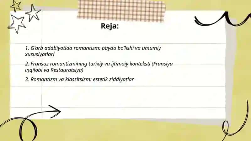 Ğarb adabiyotida romantizm va Fransuz romantizmi 2