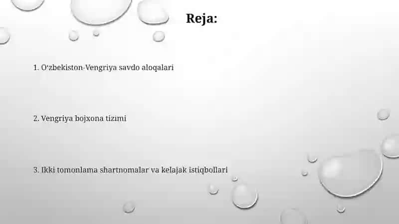 Vengriya bojxona siyosati va O‘zbekiston bilan tashqi iqtisodiy aloqalari 2