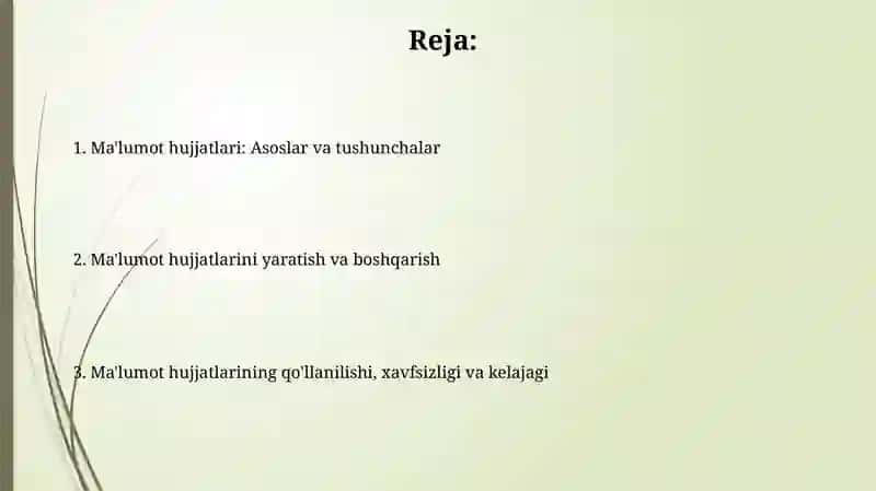 Ma'lumot axborot hujjatlari 2