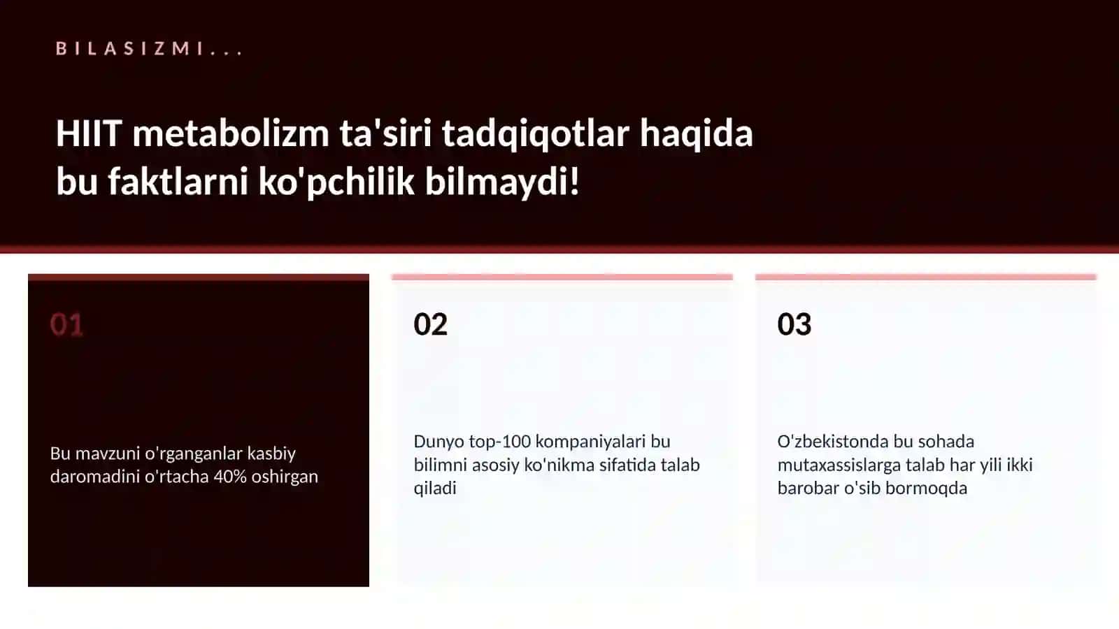 HIIT metabolizm ta'siri tadqiqotlar 2