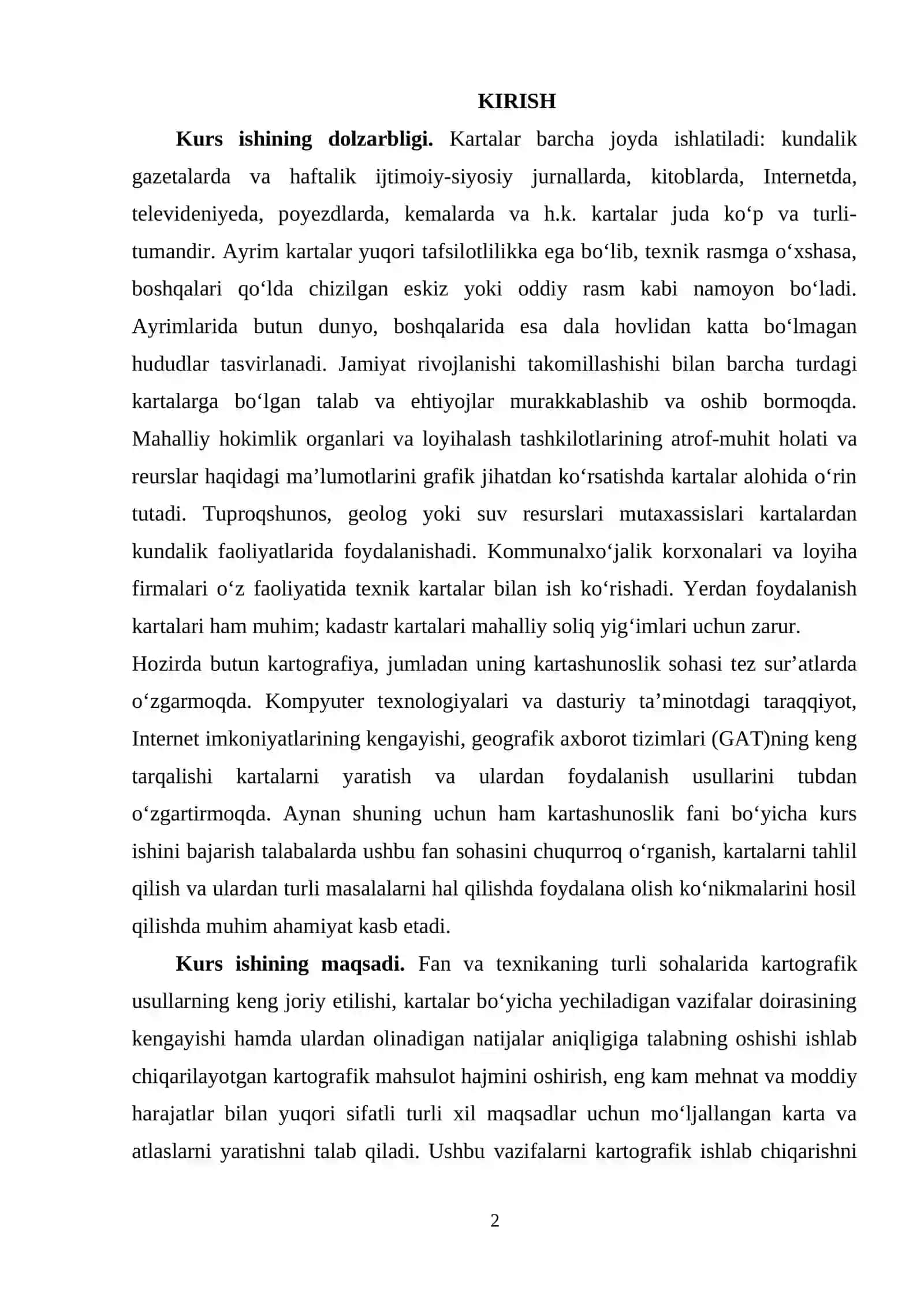 kartashunoslik kurs ishi 2