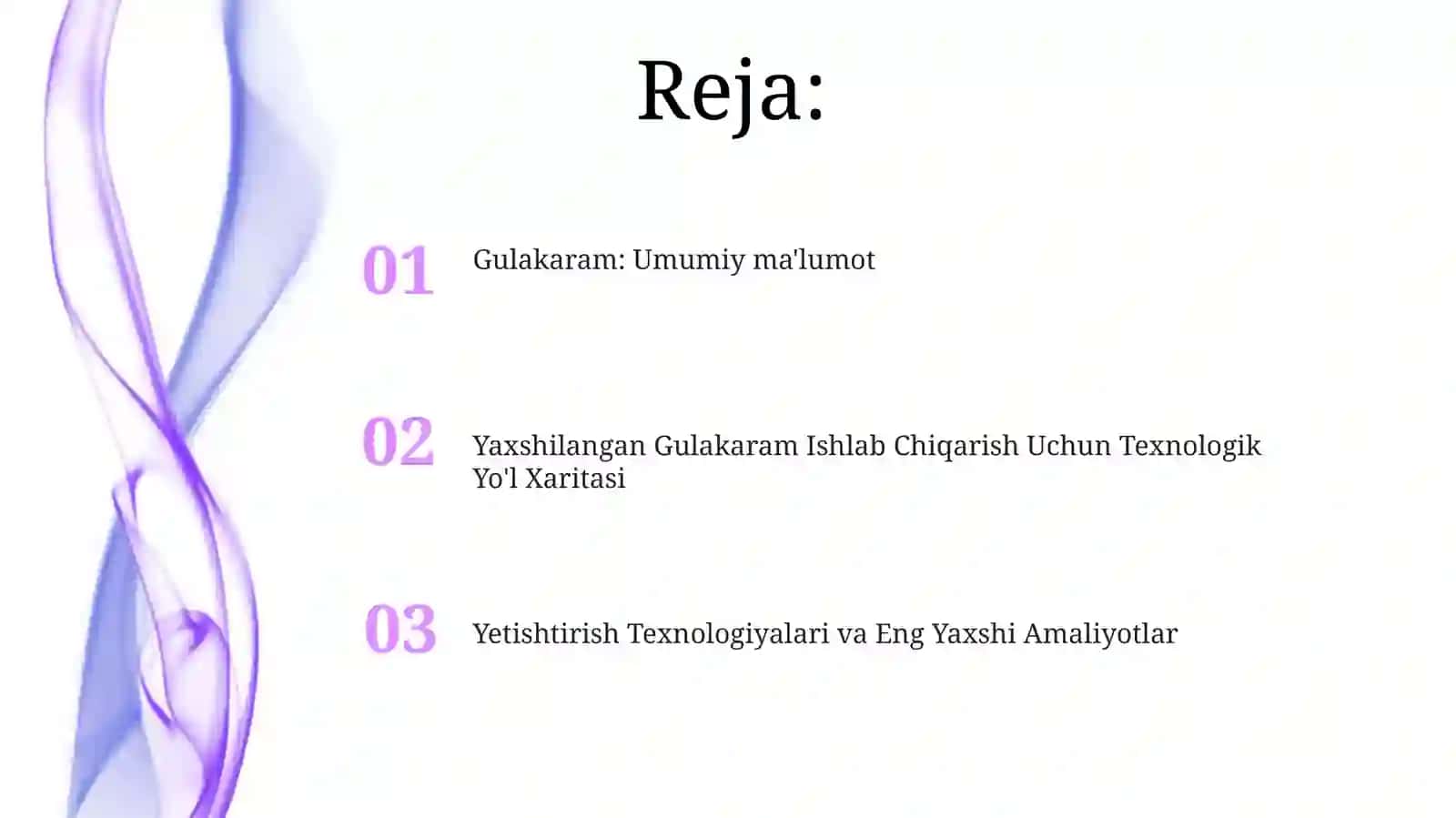 Yaxshilangan Gulakaram Ishlab Chiqarish Uchun Texnologik Yo'l Xaritasi 2