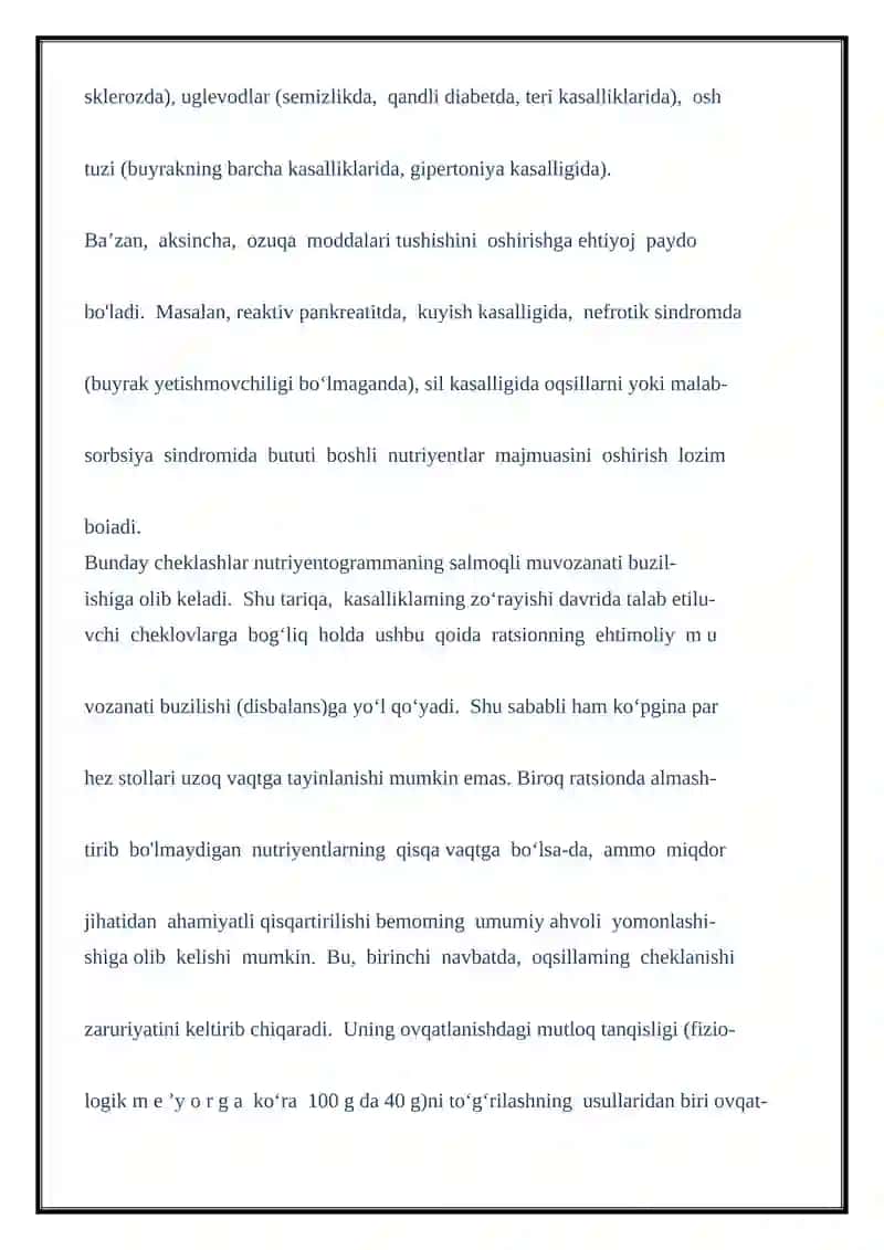 BEMORLARNING OVQATLANISHINI TASHKIL QILISH VA NAZORAT QILISH 2